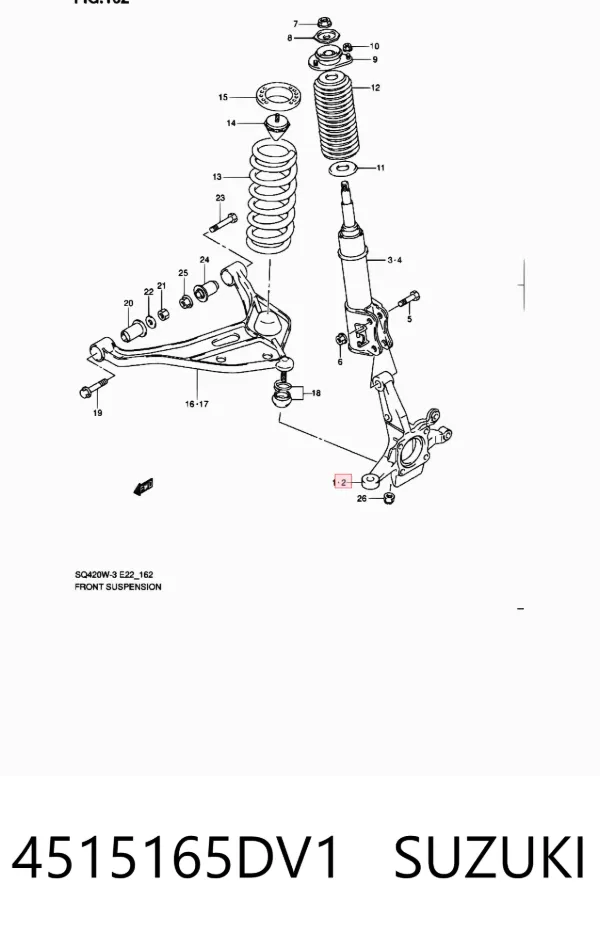 Цапфа передняя левая 4515165DV1 Suzuki