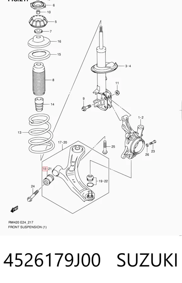 Сайлентблок переднего рычага 4526179J00 Suzuki