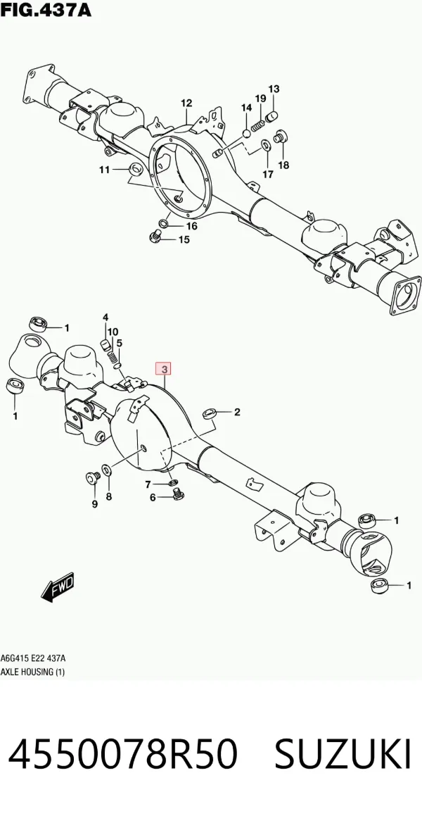 Передний мост 4550078R50 Suzuki