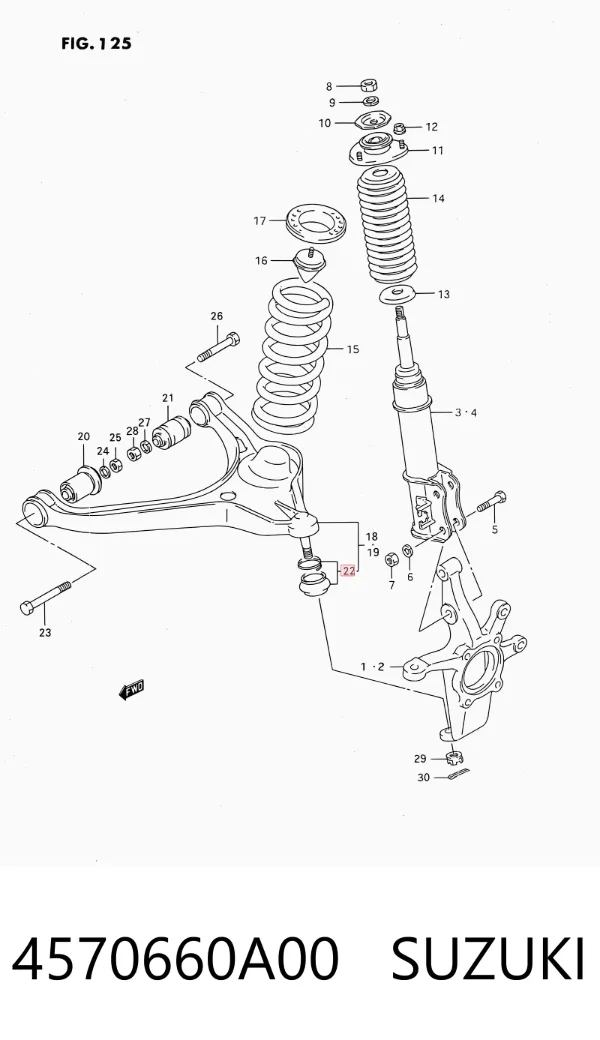 Пыльник опоры шаровой нижней 4570660A00 Suzuki