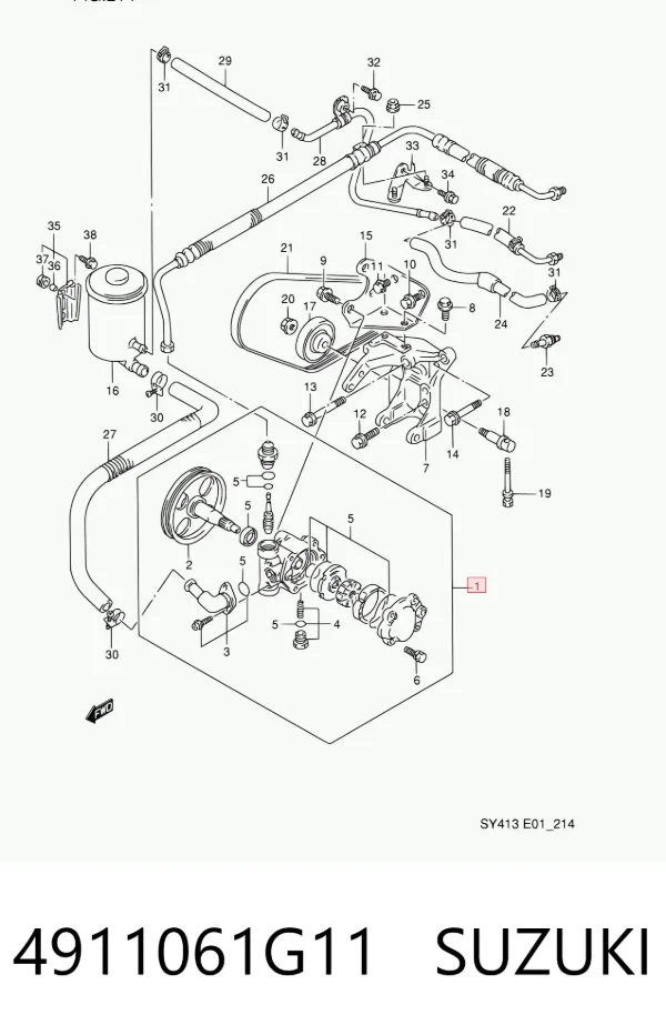Насос ГУР 4911061G11 Suzuki