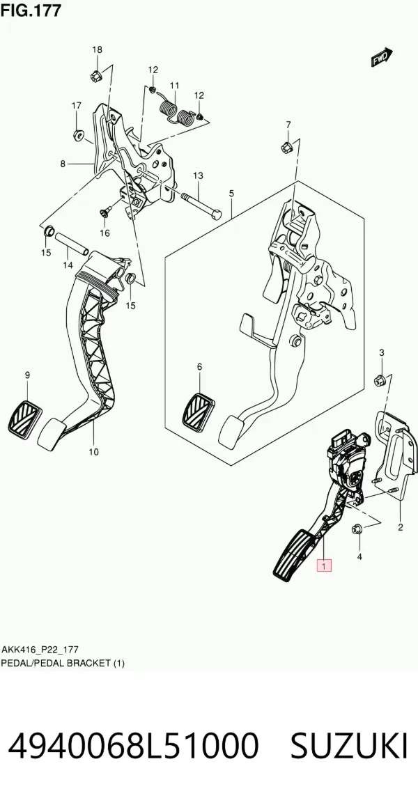 Педаль газа Suzuki Vitara LY