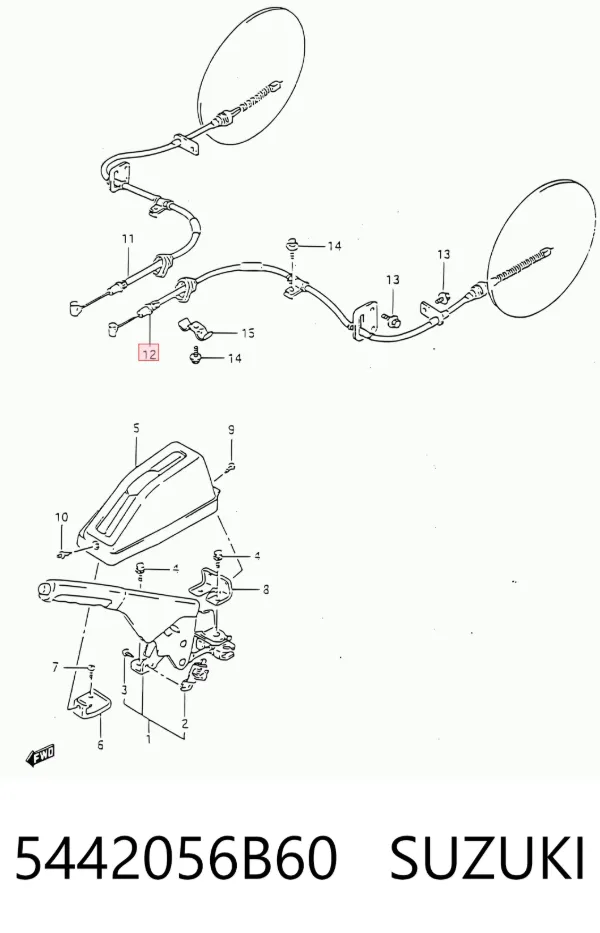 Трос ручника 5442056B60 Suzuki