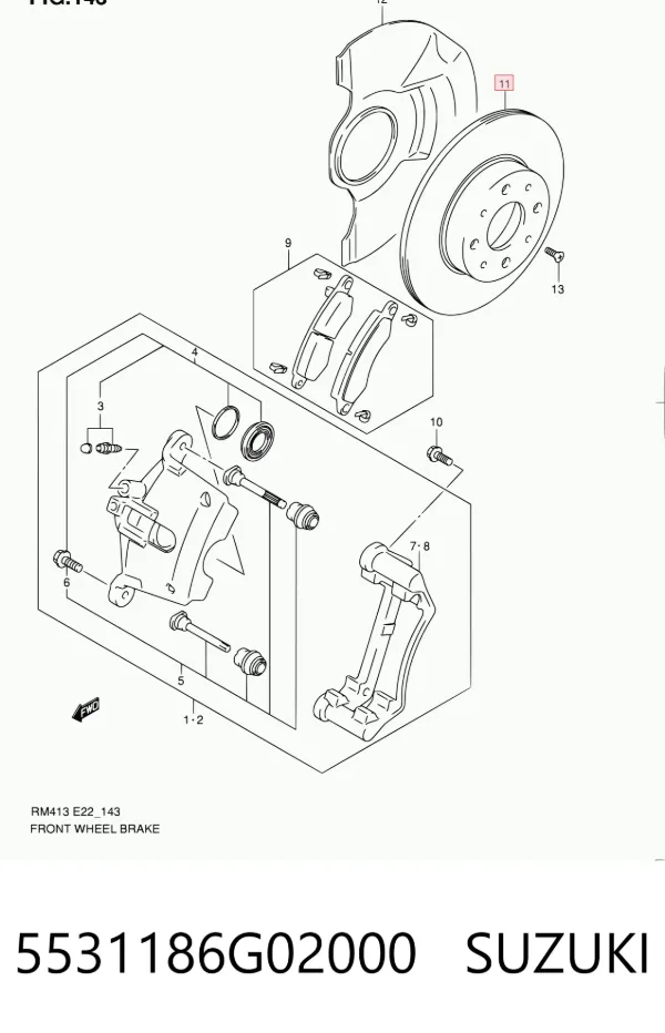 Передние тормозные диски 5531186G02000 Suzuki