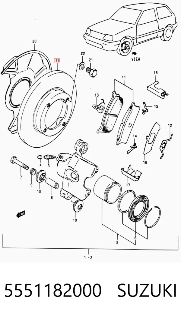 Передние тормозные диски 5551182000 Suzuki