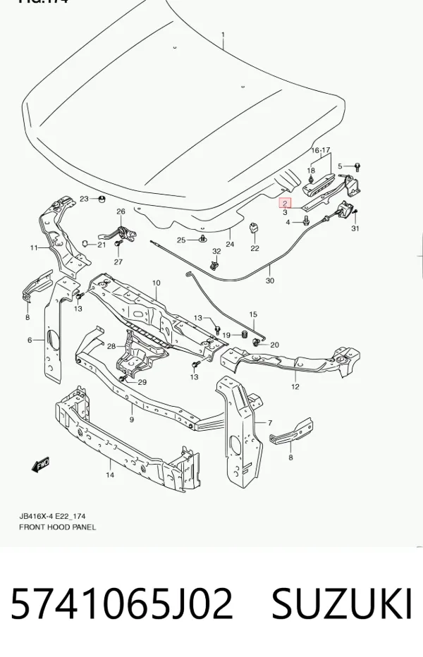 Петля капота правая 5741065J02 Suzuki
