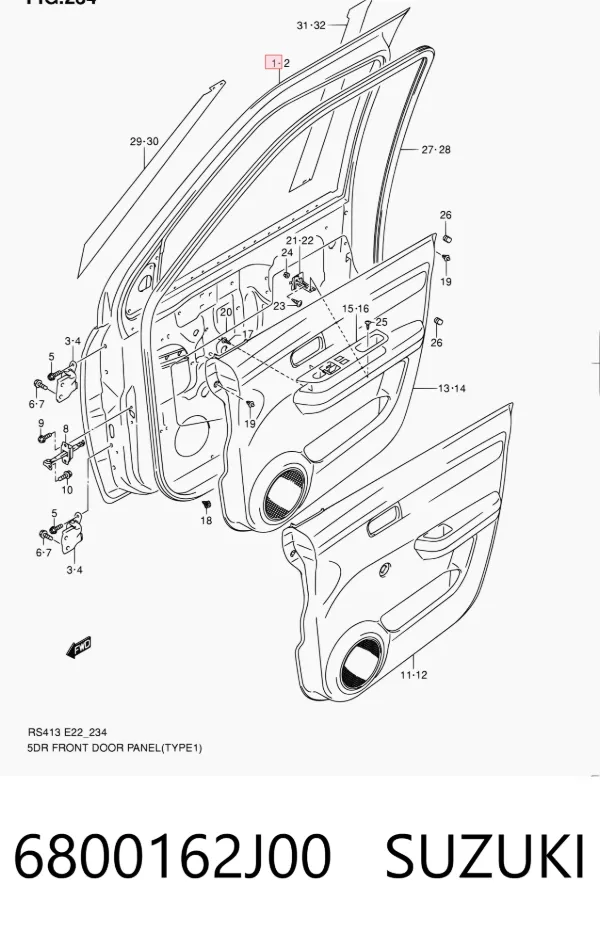 Дверь передняя правая 6800162J00 Suzuki