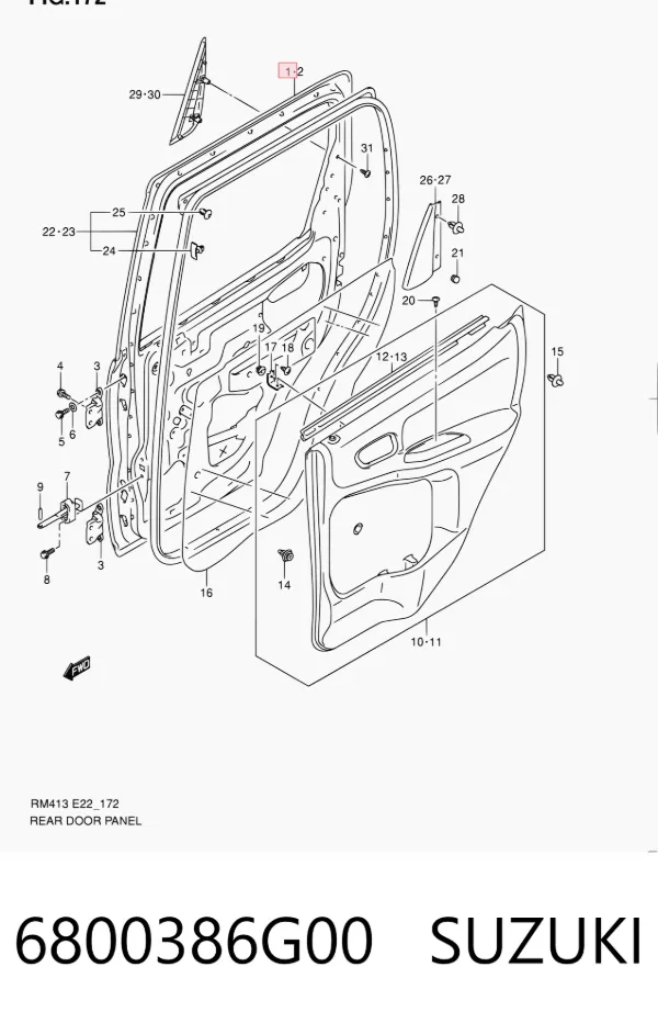 Дверь задняя правая Suzuki Ignis II