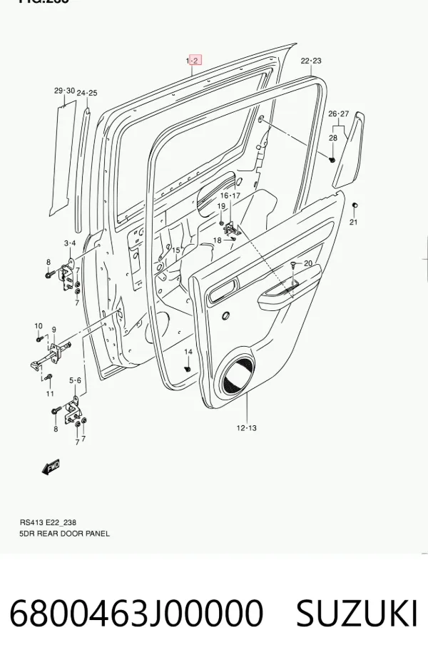 Дверь задняя левая 6800463J00000 Suzuki