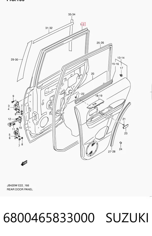 Дверь задняя левая 6800465833000 Suzuki