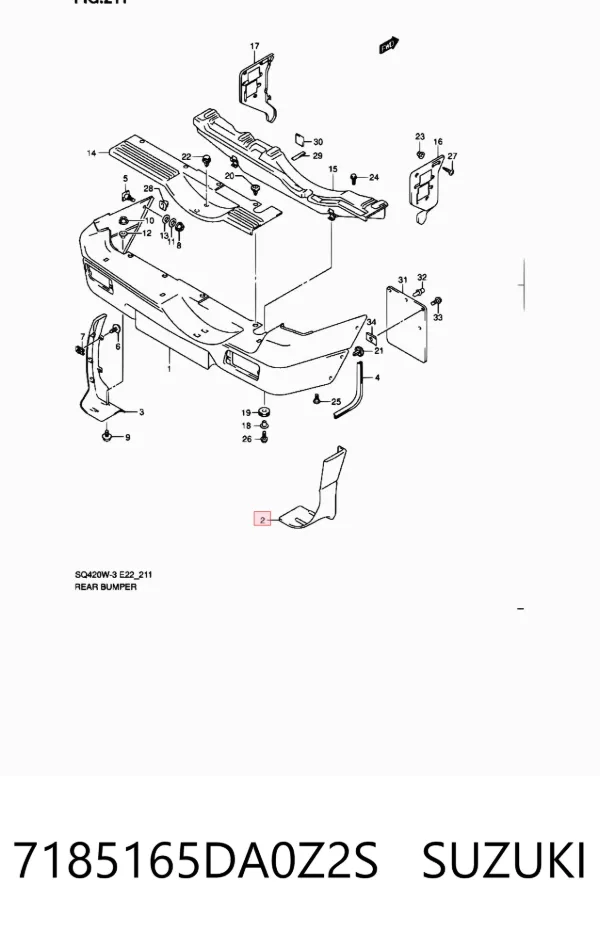 Накладка бампера заднего правая 7185165DA0Z2S Suzuki