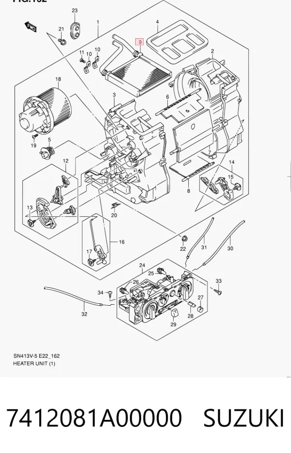 Радиатор печки 7412081A00000 Suzuki