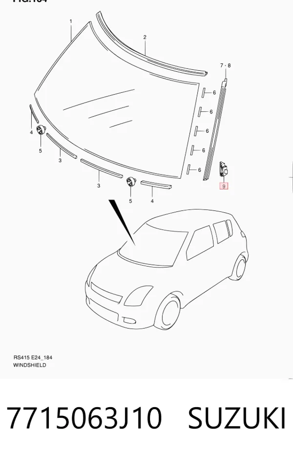 Лобовое стекло 7715063J10 Suzuki