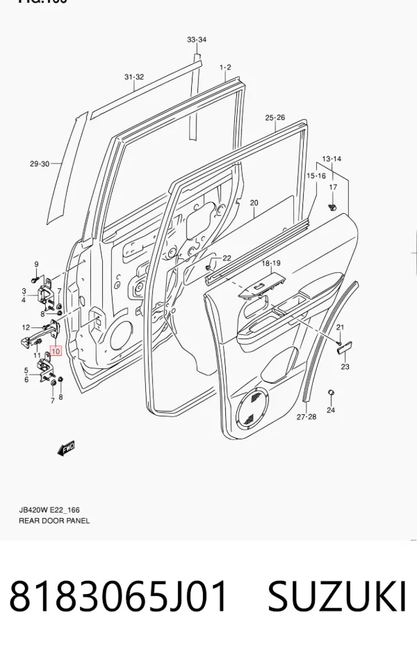 Ограничитель задней двери 8183065J01 Suzuki