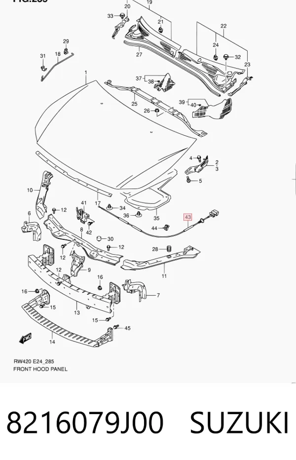 Трос капота 8216079J00 Suzuki