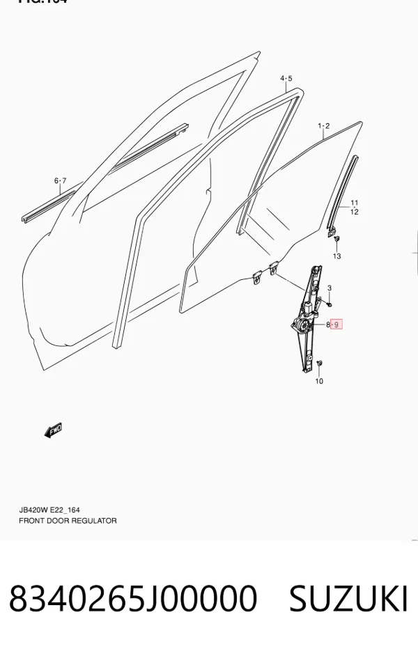 Стеклоподъемник передней левой двери 8340265J00000 Suzuki