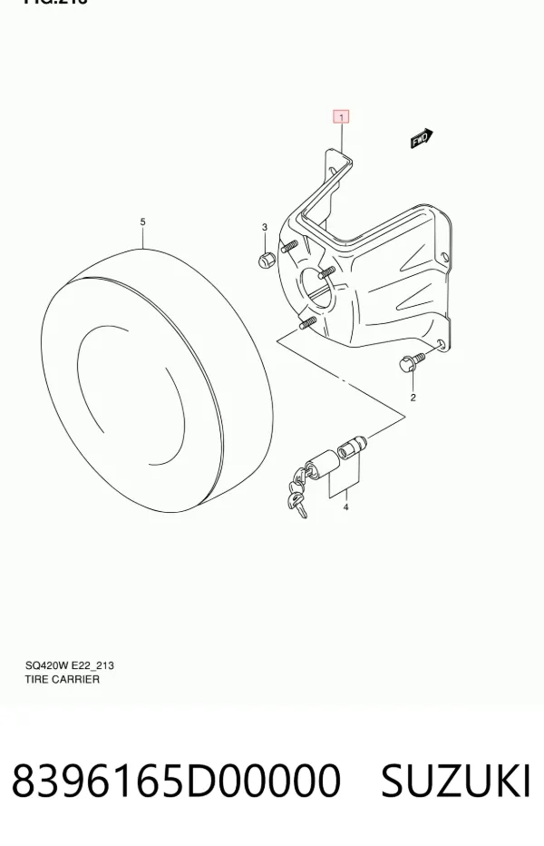 Кронштейн запасного колеса 8396165D00000 Suzuki