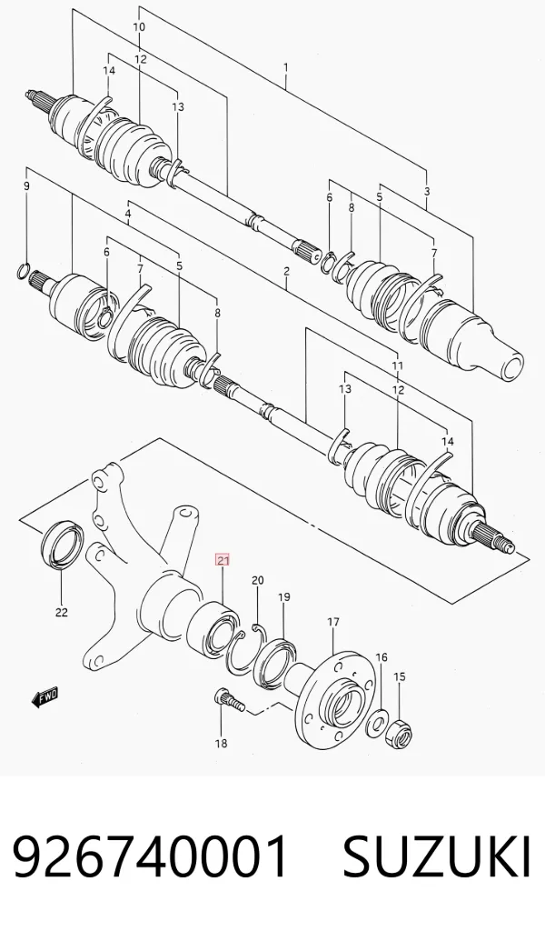Подшипник ступицы 926740001 Suzuki
