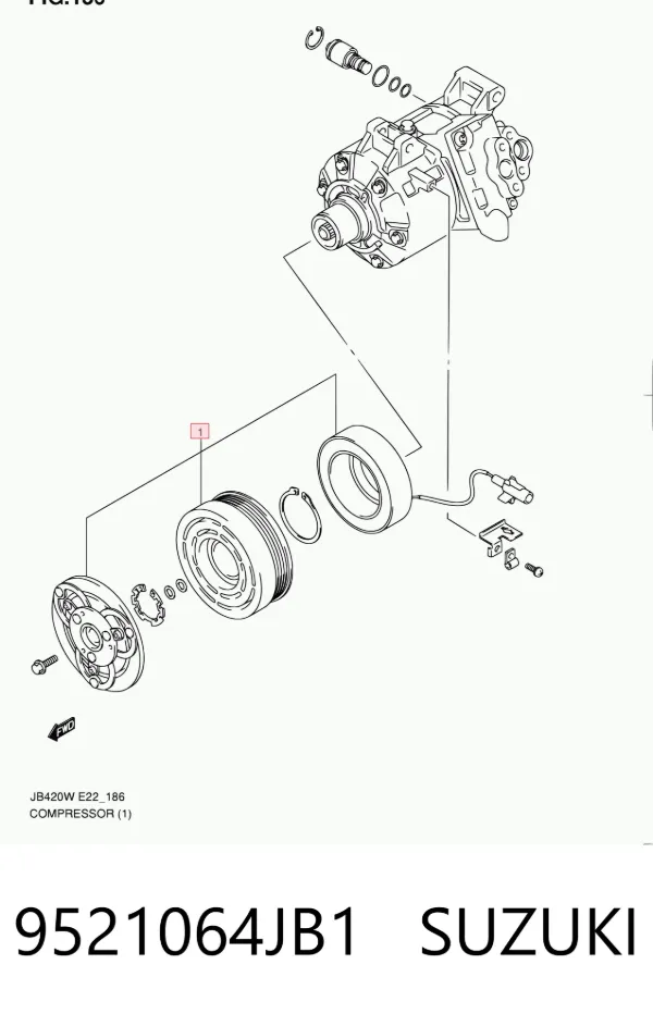 Муфта компрессора кондиционера 9521064JB1 Suzuki