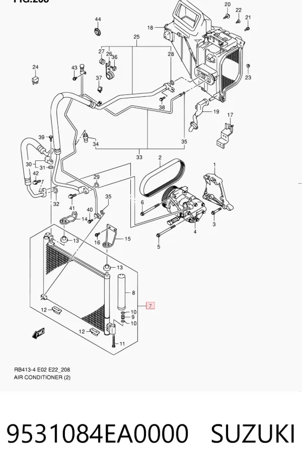 Радиатор кондиционера 9531084EA0000 Suzuki