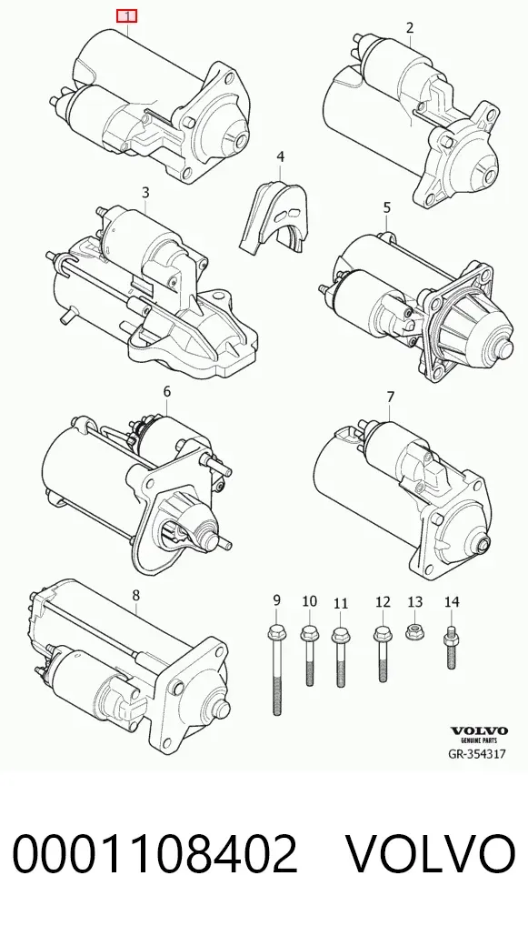 Стартер 0001108402 Volvo
