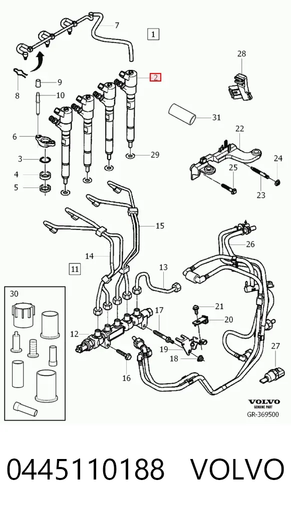 Топливные форсунки 0445110188 Volvo