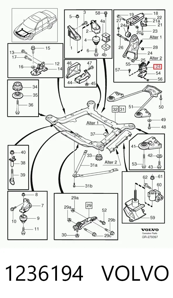 Верхняя опора двигателя 1236194 Volvo