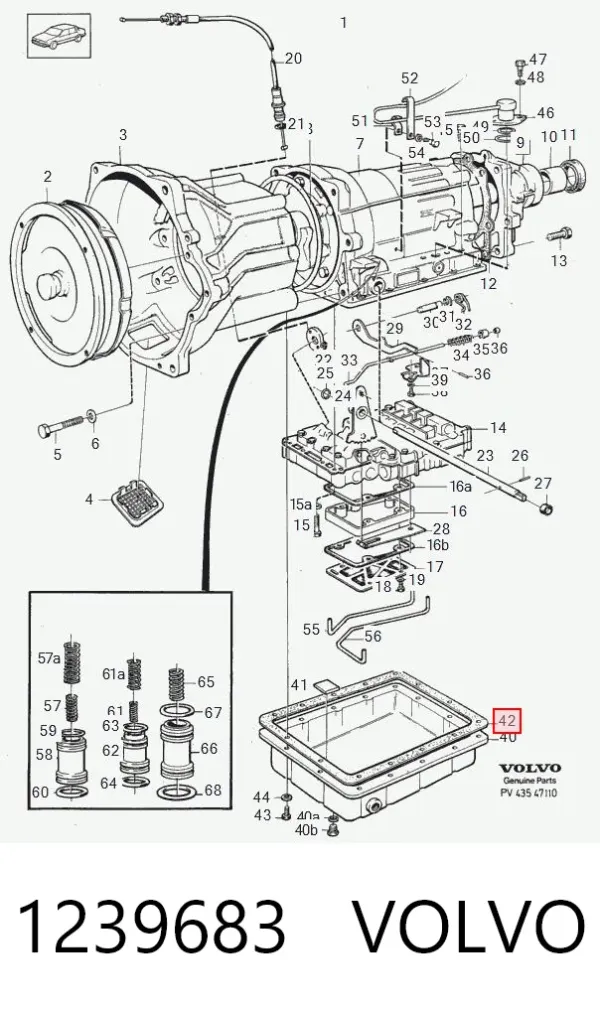 Прокладка поддона АКПП/МКПП 1239683 Volvo
