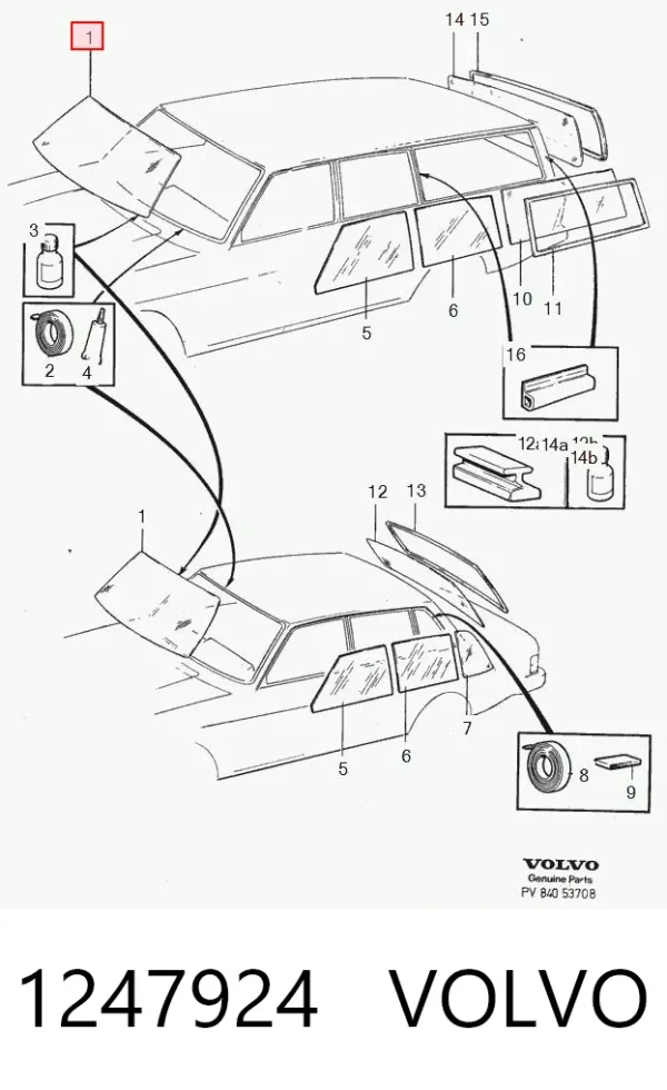 Лобовое стекло 1247924 Volvo