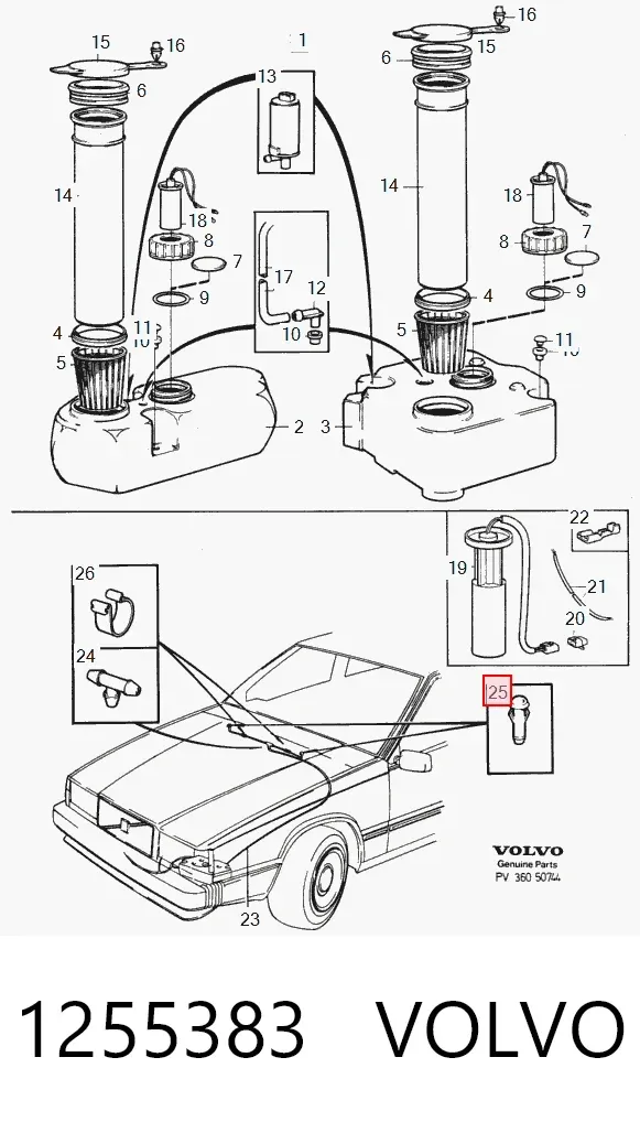Форсунка омывателя Volvo 340/360 343, 345