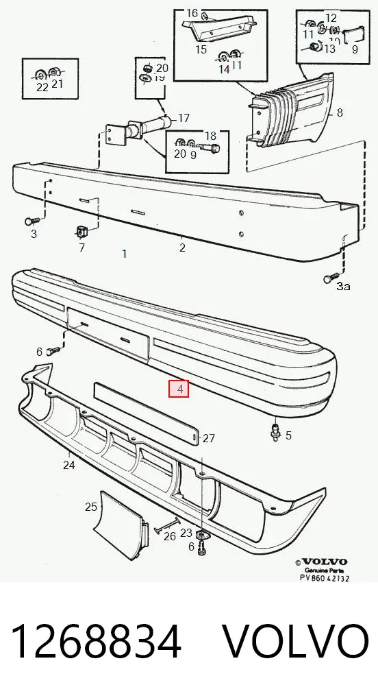Передний бампер 1268834 Volvo