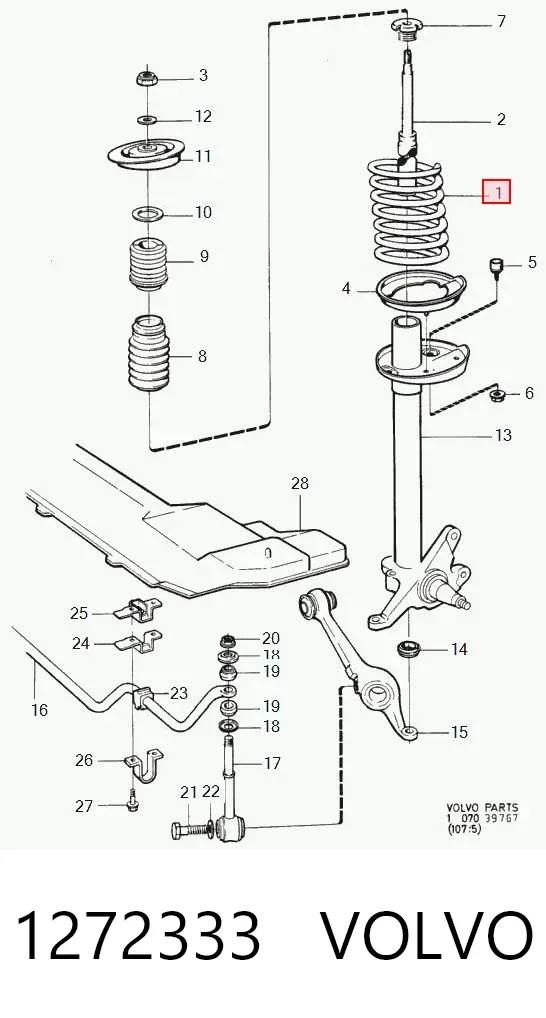 Передняя пружина 1272333 Volvo