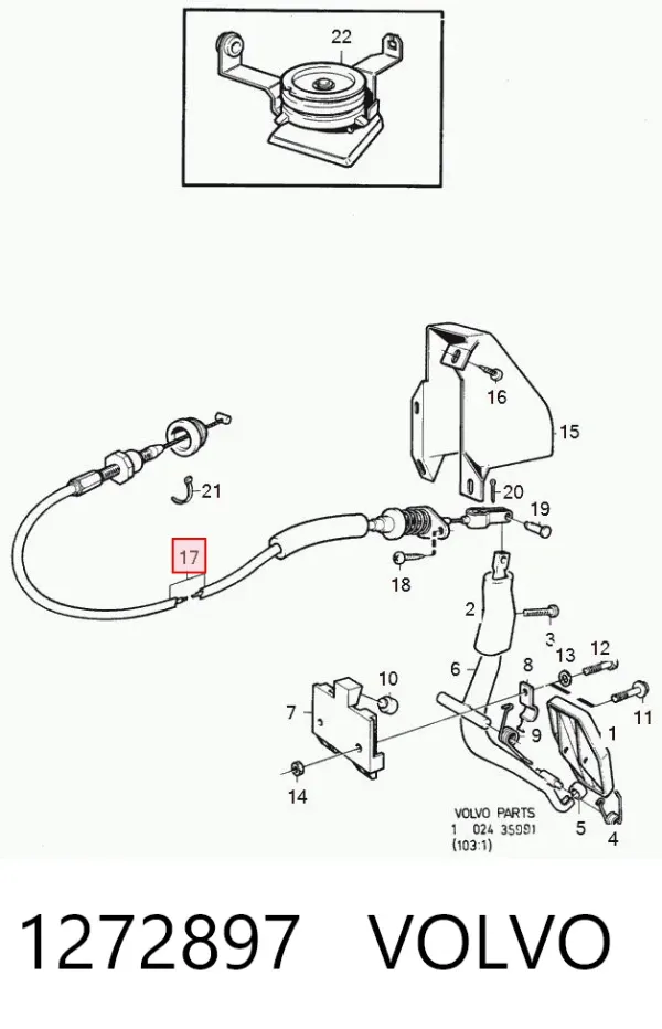 Трос газа 1272897 Volvo