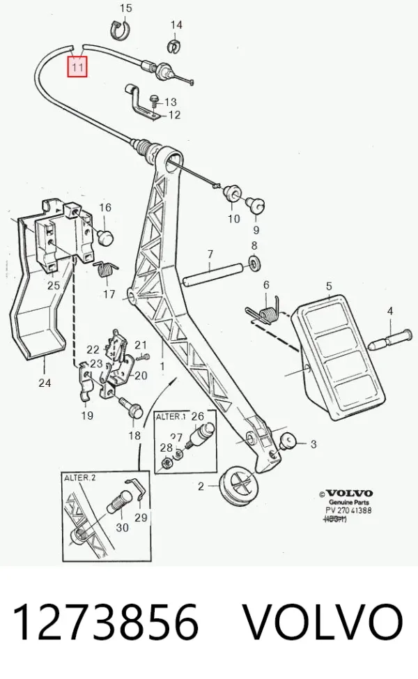 Трос газа 1273856 Volvo