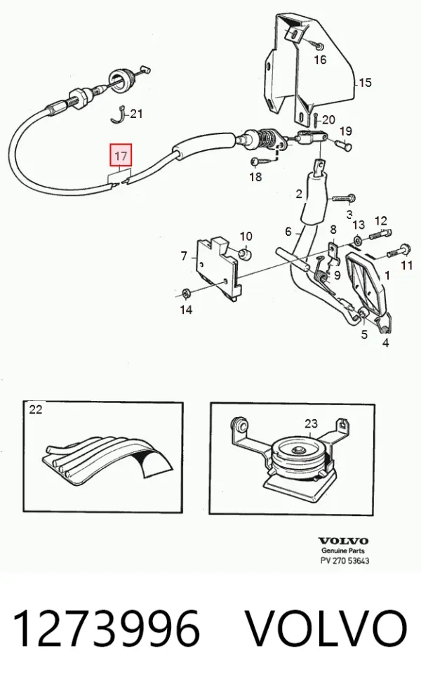 Трос газа 1273996 Volvo
