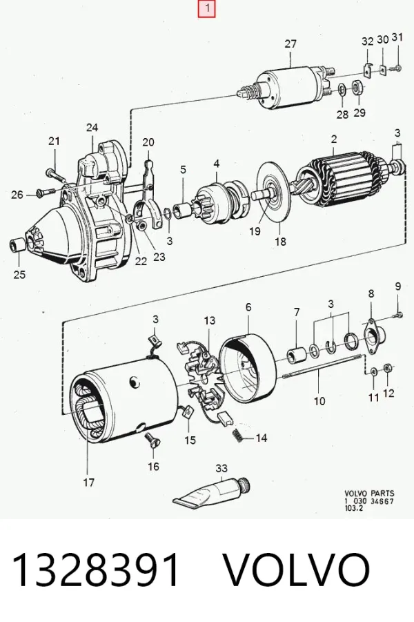 Стартер 1328391 Volvo
