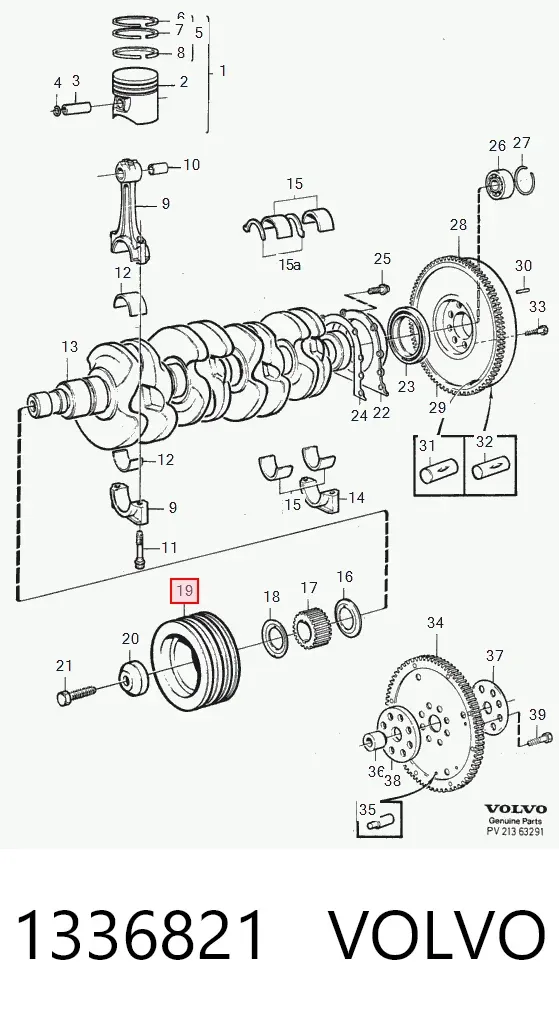 Шкив коленвала 1336821 Volvo