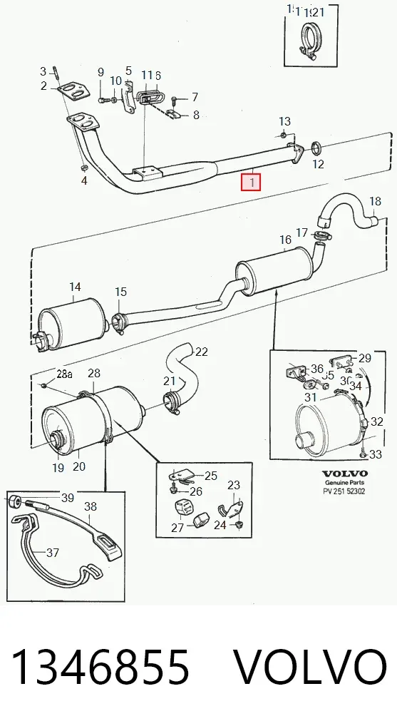 Приёмная труба 1346855 Volvo