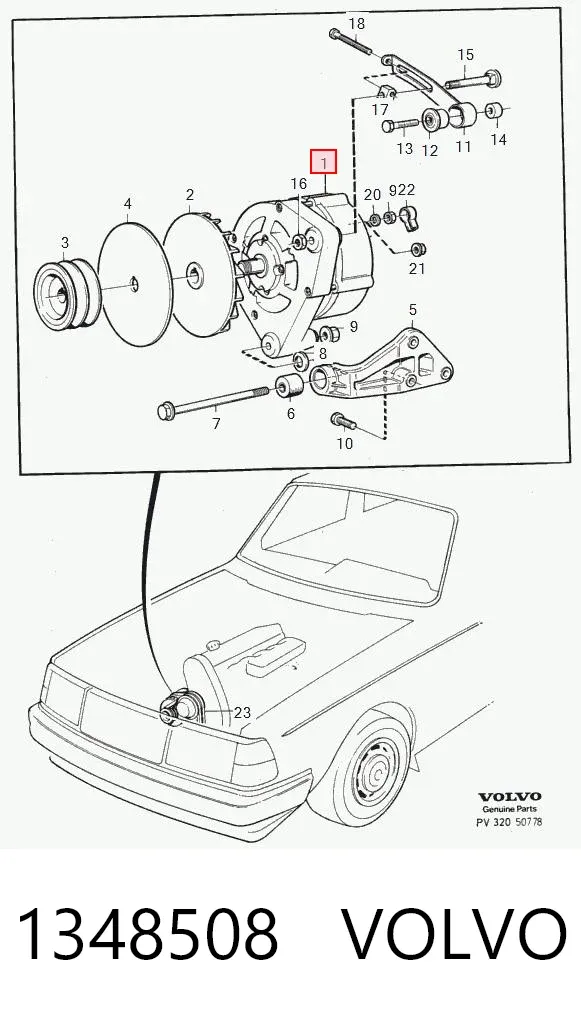 Генератор 1348508 Volvo
