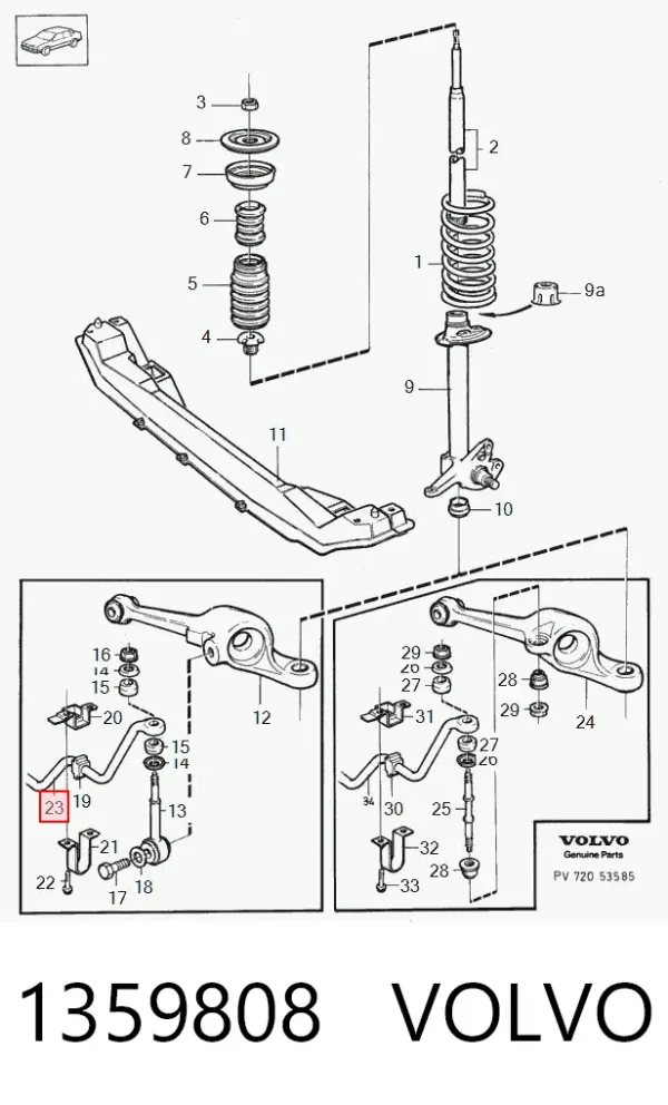 Передний стабилизатор 1359808 Volvo