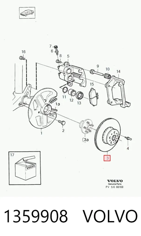 Передние тормозные диски 1359908 Volvo