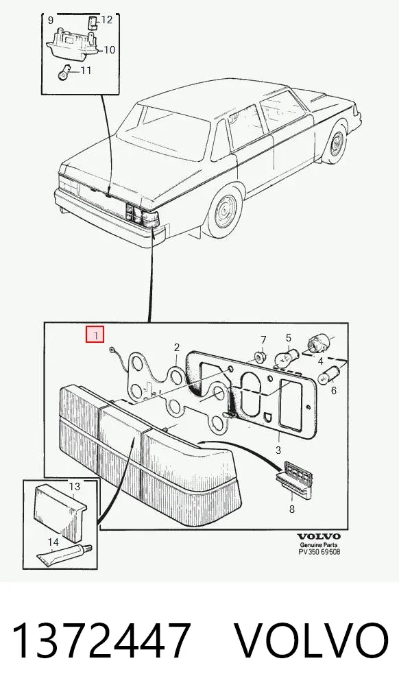 Фонарь задний левый 1372447 Volvo