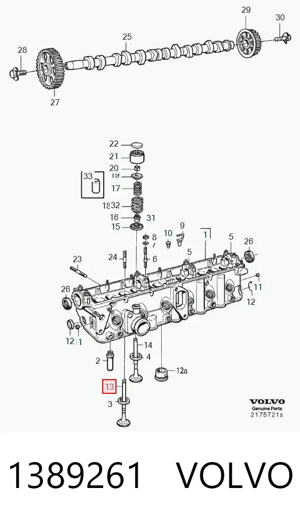 Впускной клапан 1389261 Volvo