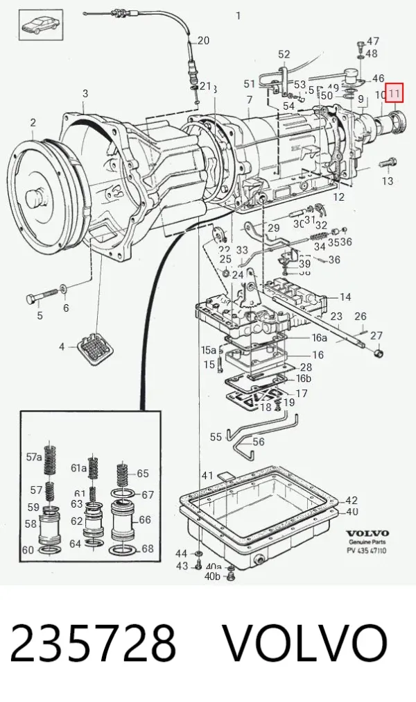 Сальник АКПП/КПП (выходного/вторичного вала) 235728 Volvo