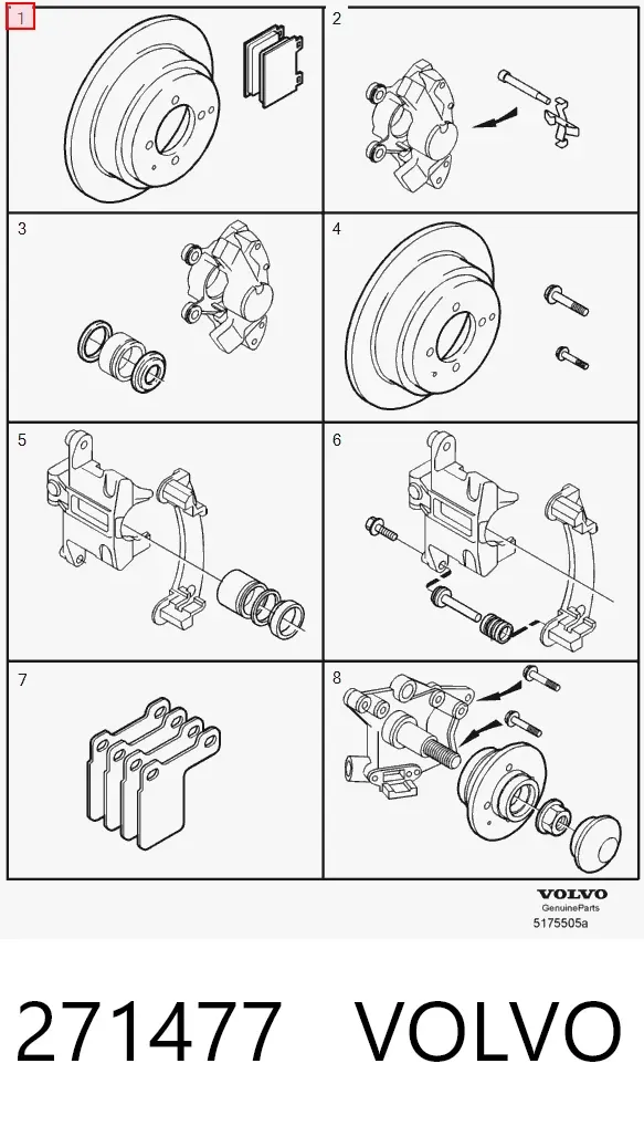 Задние тормозные колодки 271477 Volvo