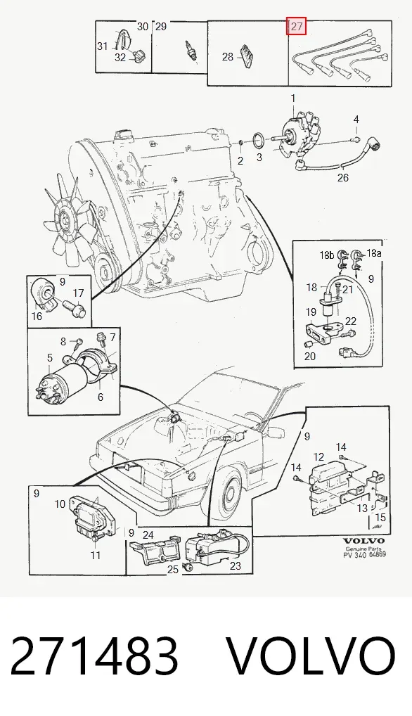 Высоковольтные провода 271483 Volvo