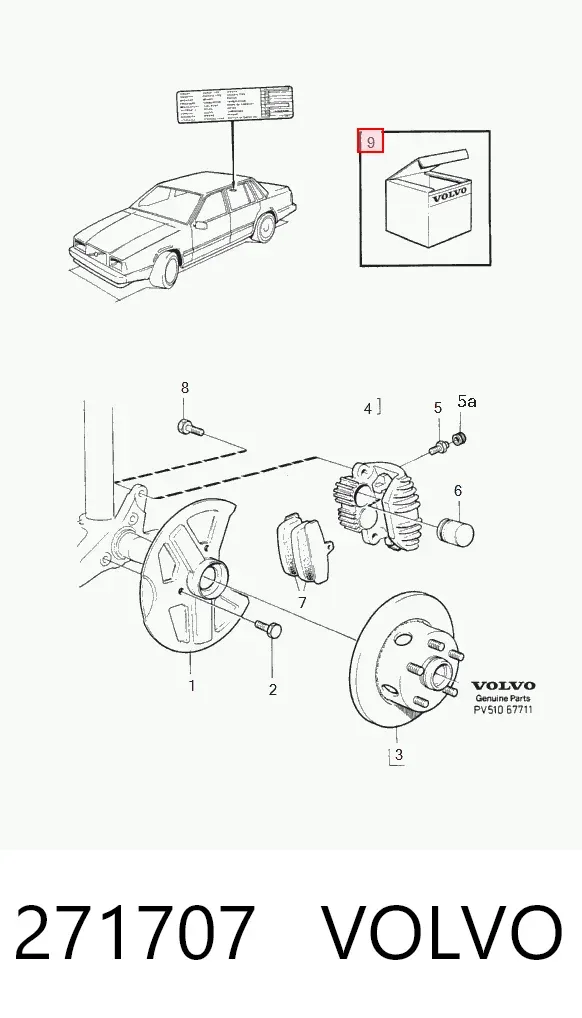 Передние тормозные колодки 271707 Volvo