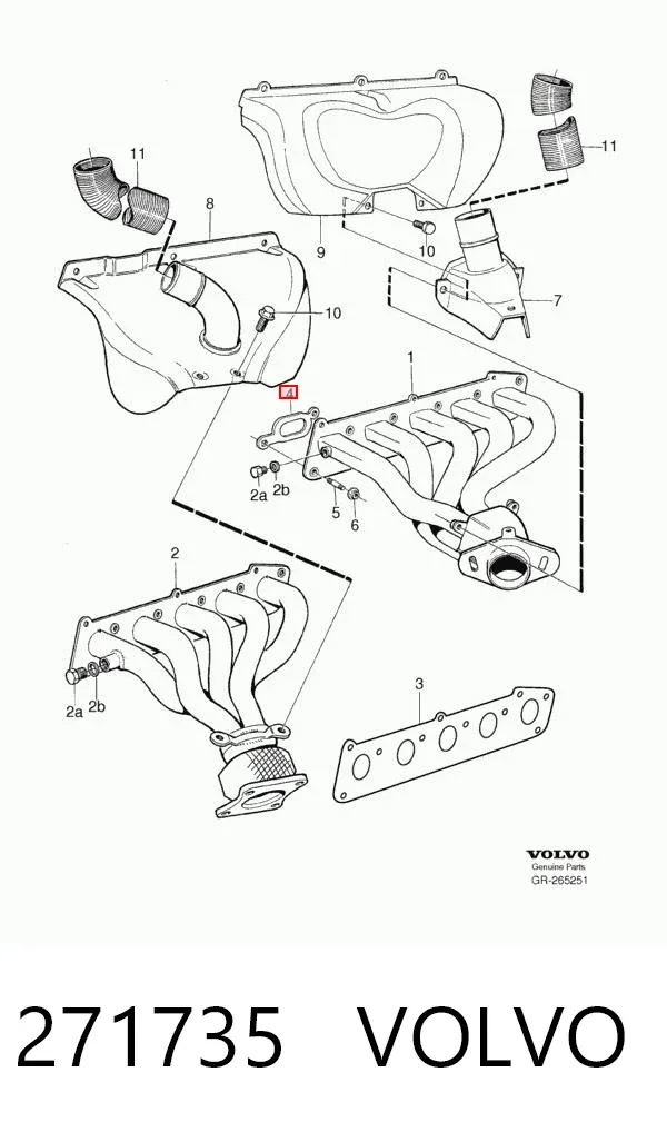 Прокладка коллектора 271735 Volvo