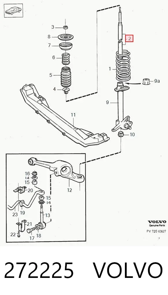 Амортизатор передний 272225 Volvo