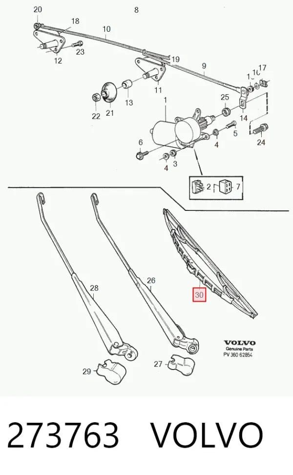 Щетки стеклоочистителя 273763 Volvo